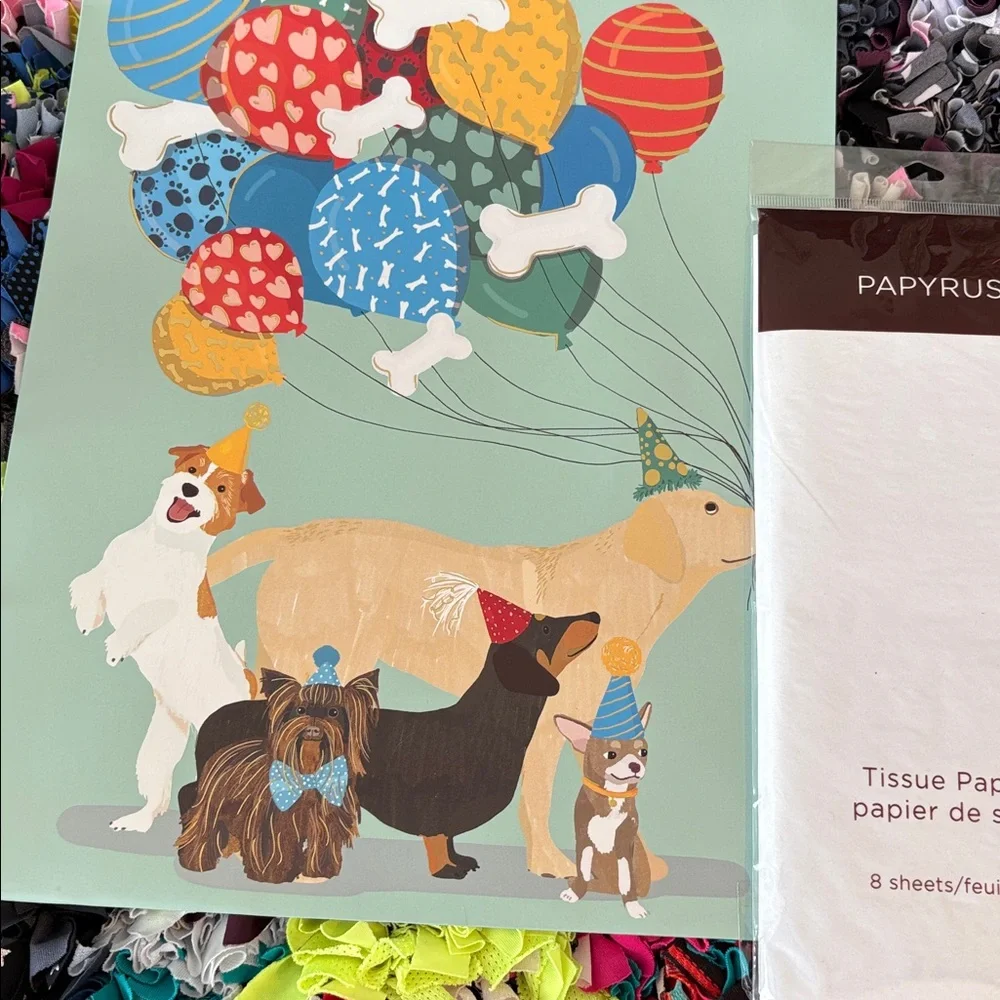 🆕Papyrus ’Puppy Party’ Gift Bag And Tissue Package